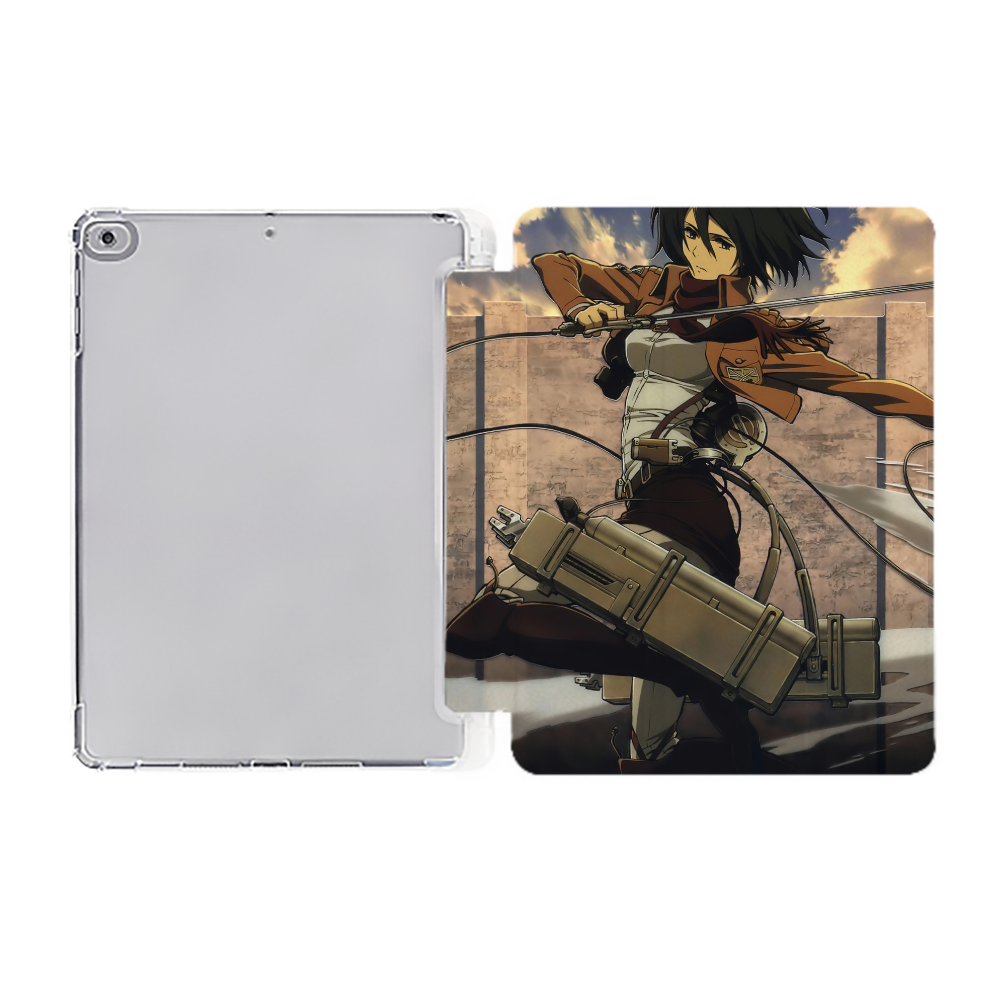 （画像用） 進撃の巨人 Attack on Titan IPad ケース ペン収納付き 三つ折りスタンド PUレザー×シリコン 対応機種9.5/10.5/10.9インチ